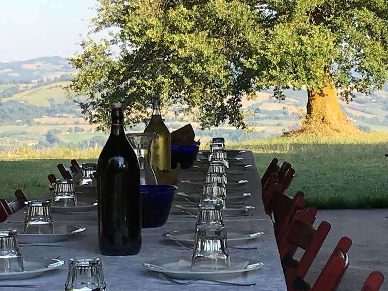 Italian summer dinner in Marche Italy